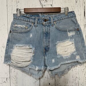 Levi's Light Blue Distressed Jean Shorts *mens 32 waist